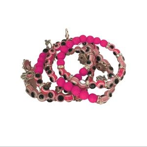 Pink evil eye bracelets